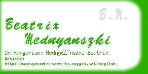 beatrix mednyanszki business card